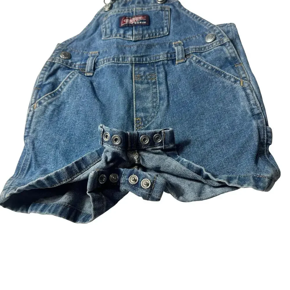 Vintage Old Navy Baby Denim Shortalls Overalls 6-12 Months Blue Bib Shorts